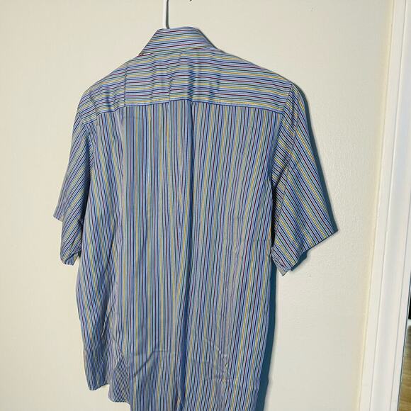 Bugatchi Classic Fit Multicolored Striped Button Down Collares Shirt size Medium - Picture 5 of 9